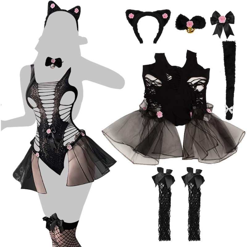 Fishnet Stocking Women - Lingerie sexy da donna Cosplay Cat