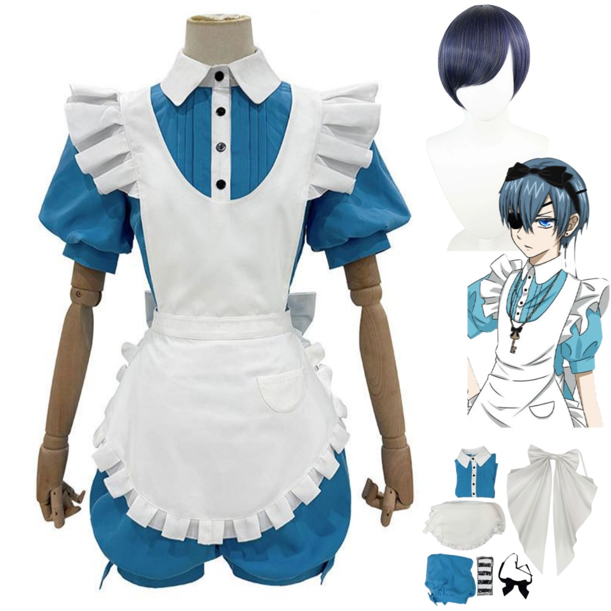 Dress Sock Men - Costume Cosplay Anime Ciel Phantomhive Smile,